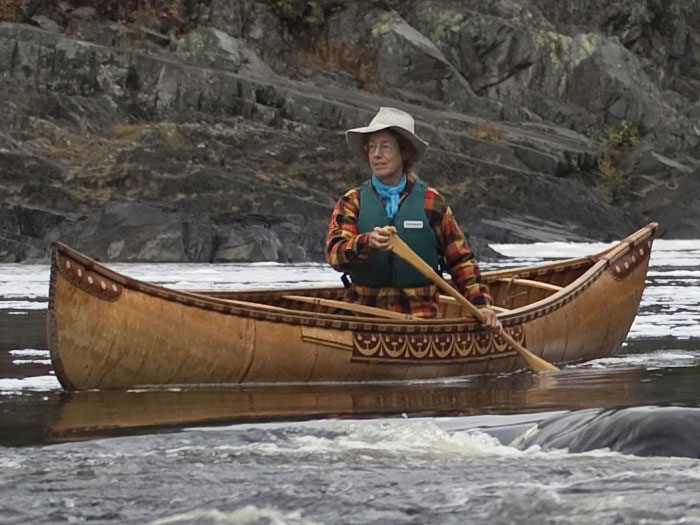 Alexandra Conover paddling Wildcat on the Allagash